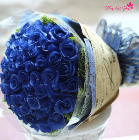 Bó hoa hồng xanh chung thủy