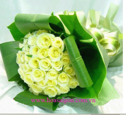 Điện hoa Hải Phòng với bó hoa hồng trắng