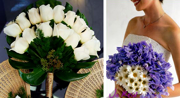 Hoa có thể kết từ một loại hoặc nhiều màu hoa khác nhau để tạo ra bó hoa cưới cầm tay độc đáo