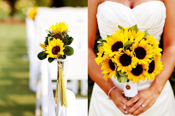 Hoa cưới sắc vàng cho cô dâu rực rỡ trong nắng hè