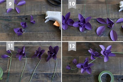 Hướng dẫn làm hoa lan tím bằng giấy đơn giản