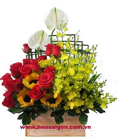 Hộp hoa dành tặng cho người mẹ thân yêu của mình