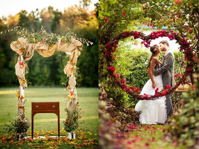 Những mẫu cổng cưới được làm hoàn toàn bằng hoa tươi cũng vô cùng bắt mắt