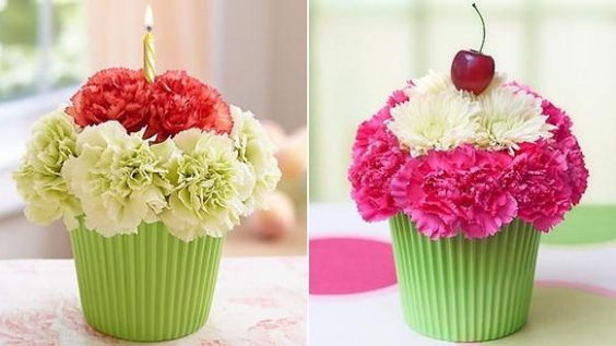Cắm hoa hình cupcake đáng yêu